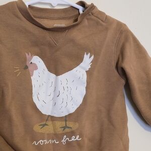 LC Lauren Conrad Brown Kids Sweater with Chicken Graphic
